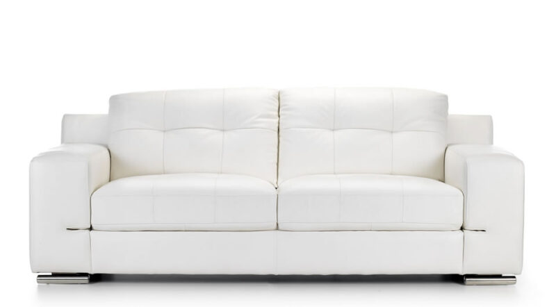 Leather 3 Seater Sofa White