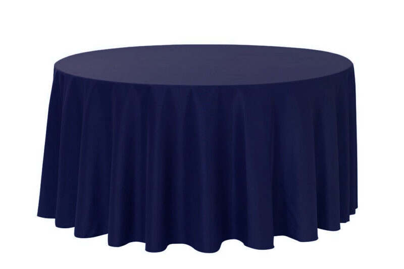 132" Navy Blue Round Tablecloth
