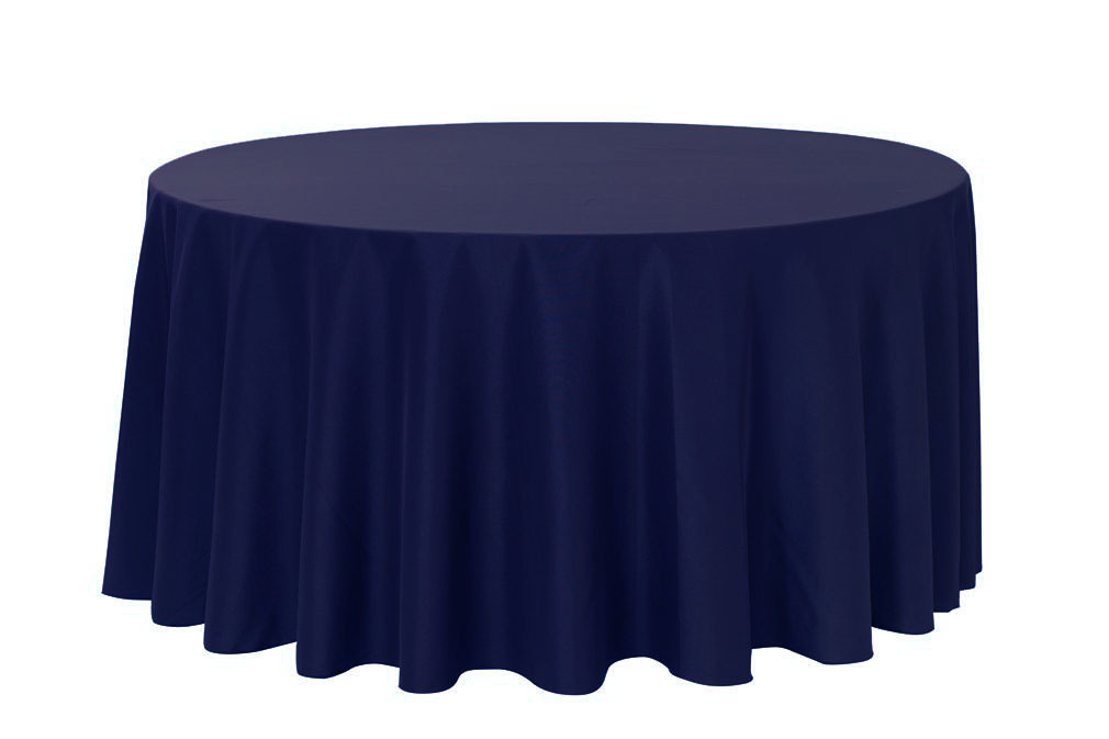 132 Navy Blue Round Tablecloth H O, Round Blue Tablecloth