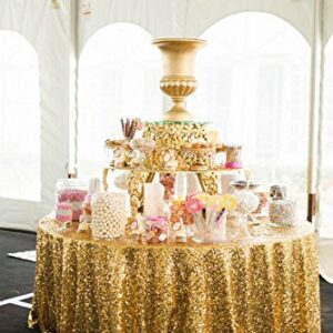 Gold Sequin Round Tablecloth - Image 3