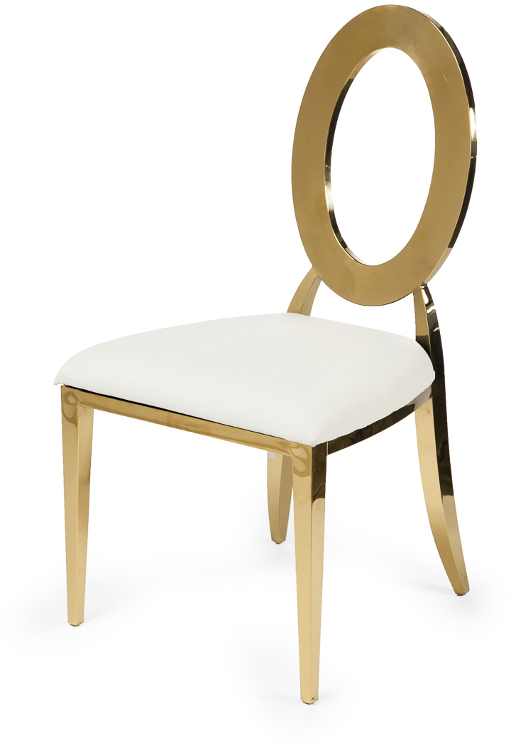 Cartier Round Open Back Chair (Gold 