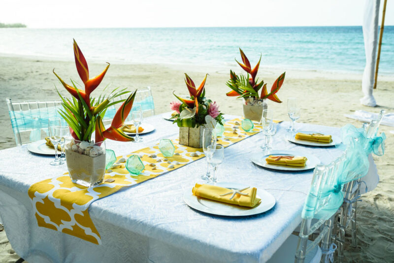 Heliconia Tropical Centerpiece in Square Birch Box - Image 5