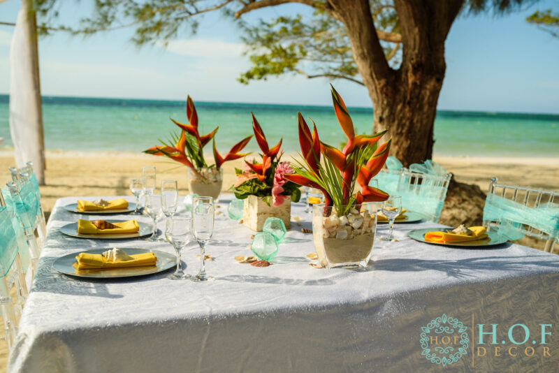 Heliconia Beach Tropical Centerpiece in Glass Vase - Image 3
